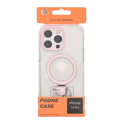 Skal Magsafe till iPhone 14 Pro - Transparent rosa med ringstativ image 4