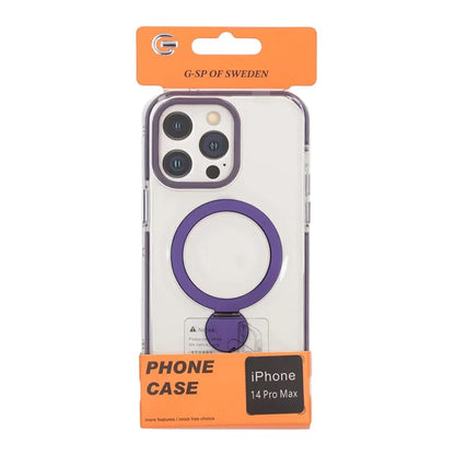 Skal Magsafe till iPhone 14 Pro Max - Transparent lila med ringstativ image 4