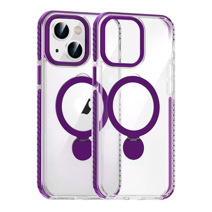 Skal Magsafe till iPhone 15 - Transparent lila med ringstativ image 1