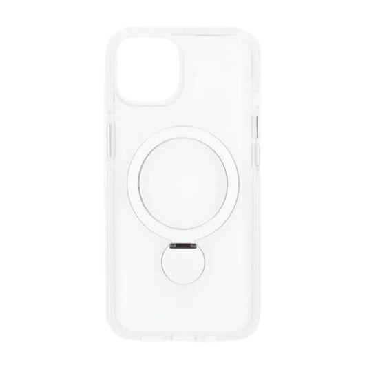 Skal Magsafe till iPhone 15 - Transparent vit med ringstativ image 2