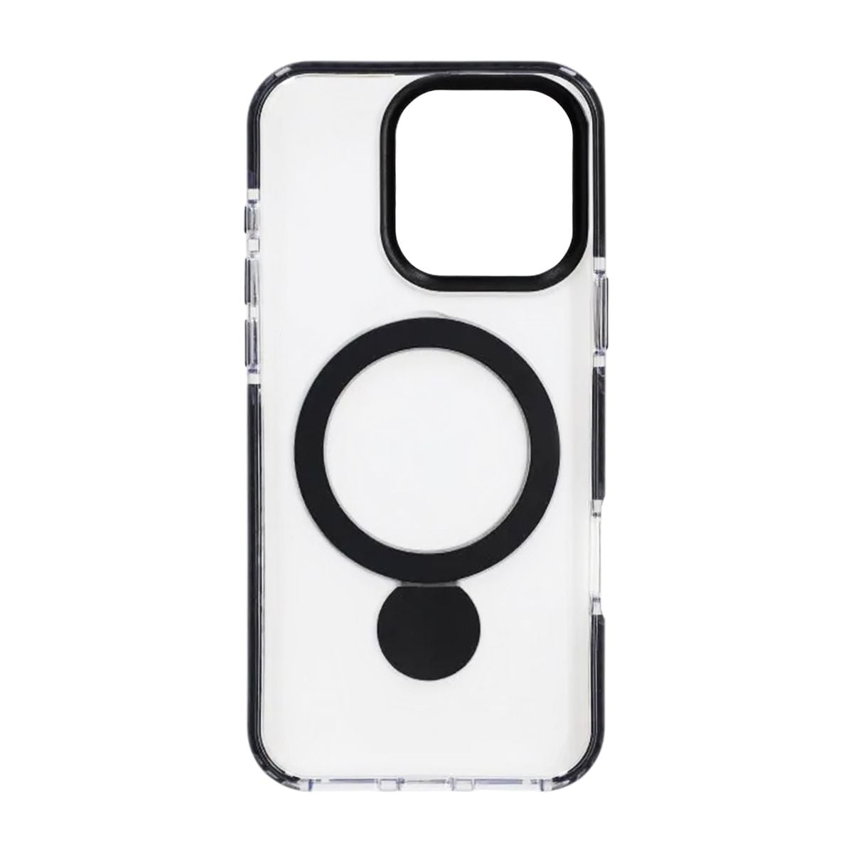 Skal Magsafe till iPhone 16 Pro - Transparent svart med ringstativ image 3