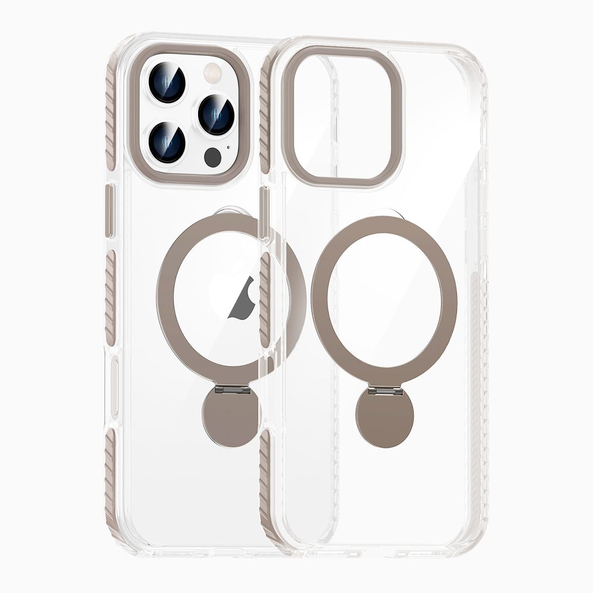 Skal Magsafe till iPhone 16 Pro Max - Transparent grå med ringstativ image 1