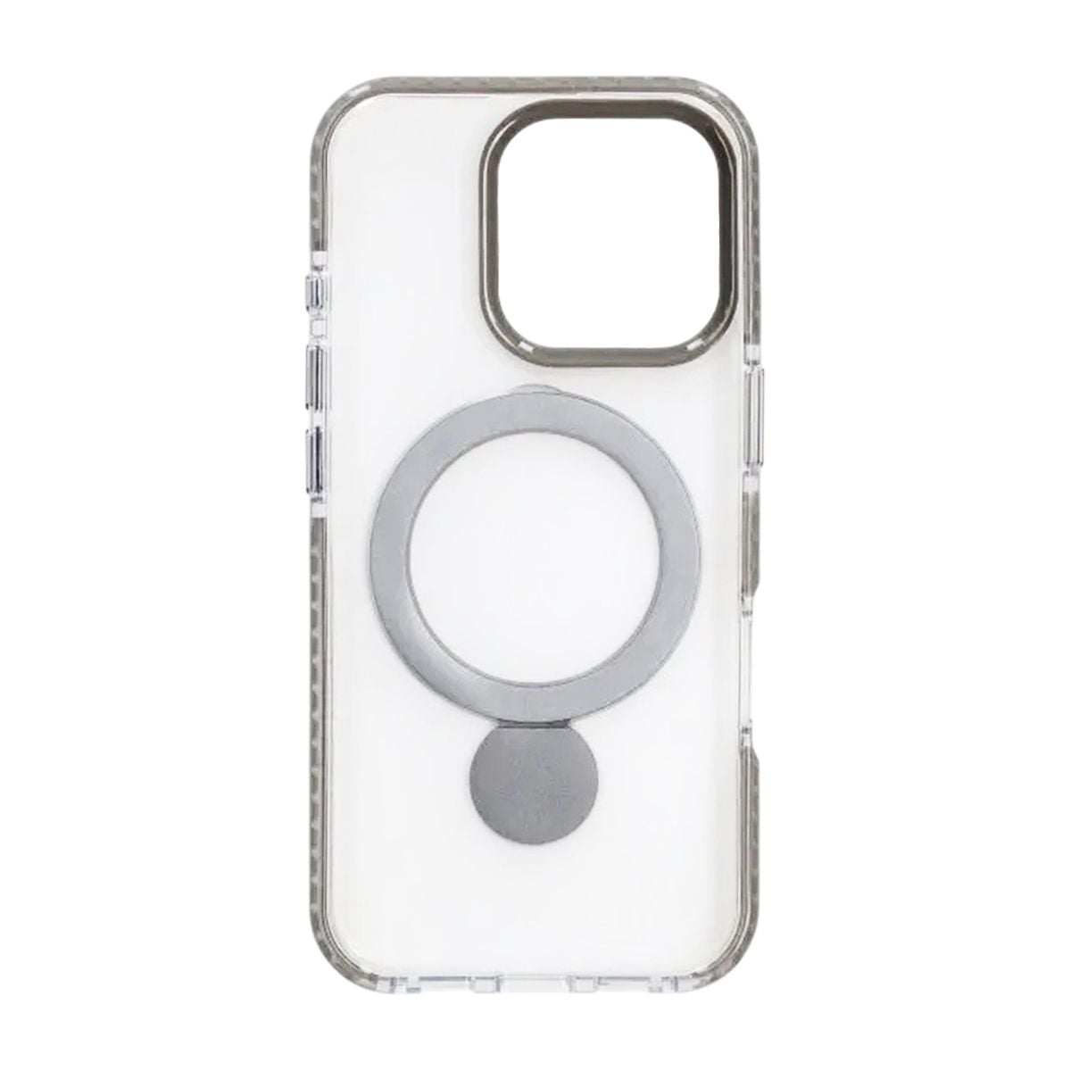 Skal Magsafe till iPhone 16 Pro Max - Transparent grå med ringstativ image 3