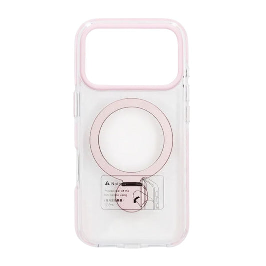 Skal Magsafe till iPhone 17 Pro Max - Transparent rosa med ringstativ image 2