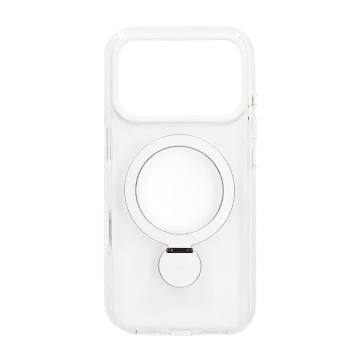Skal Magsafe till iPhone 17 Pro Max - Transparent vit med ringstativ image 2