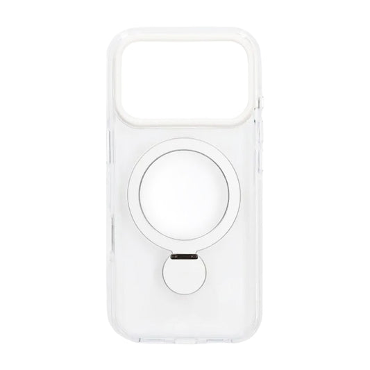 Skal Magsafe till iPhone 17 Pro Max - Transparent vit med ringstativ image 2