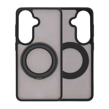 Matte case 360 rotating bracket Mobile Phone Case for Samsung S26 Black image 1