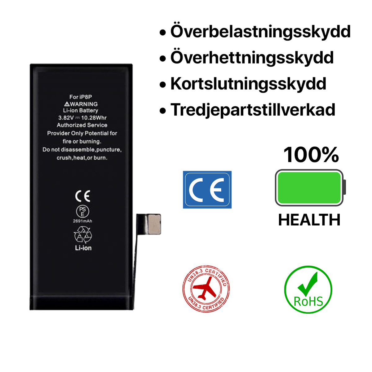 iPhone 8 Plus Batteri Hög Kvalité image 3