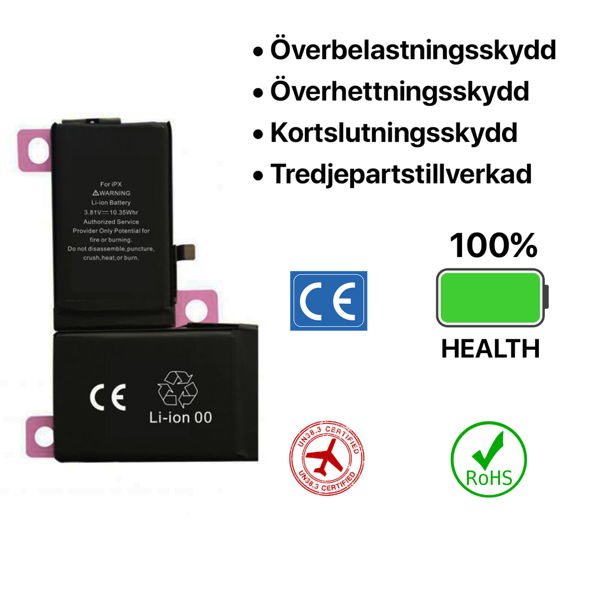 iPhone X Batteri Hög Kvalité image 4
