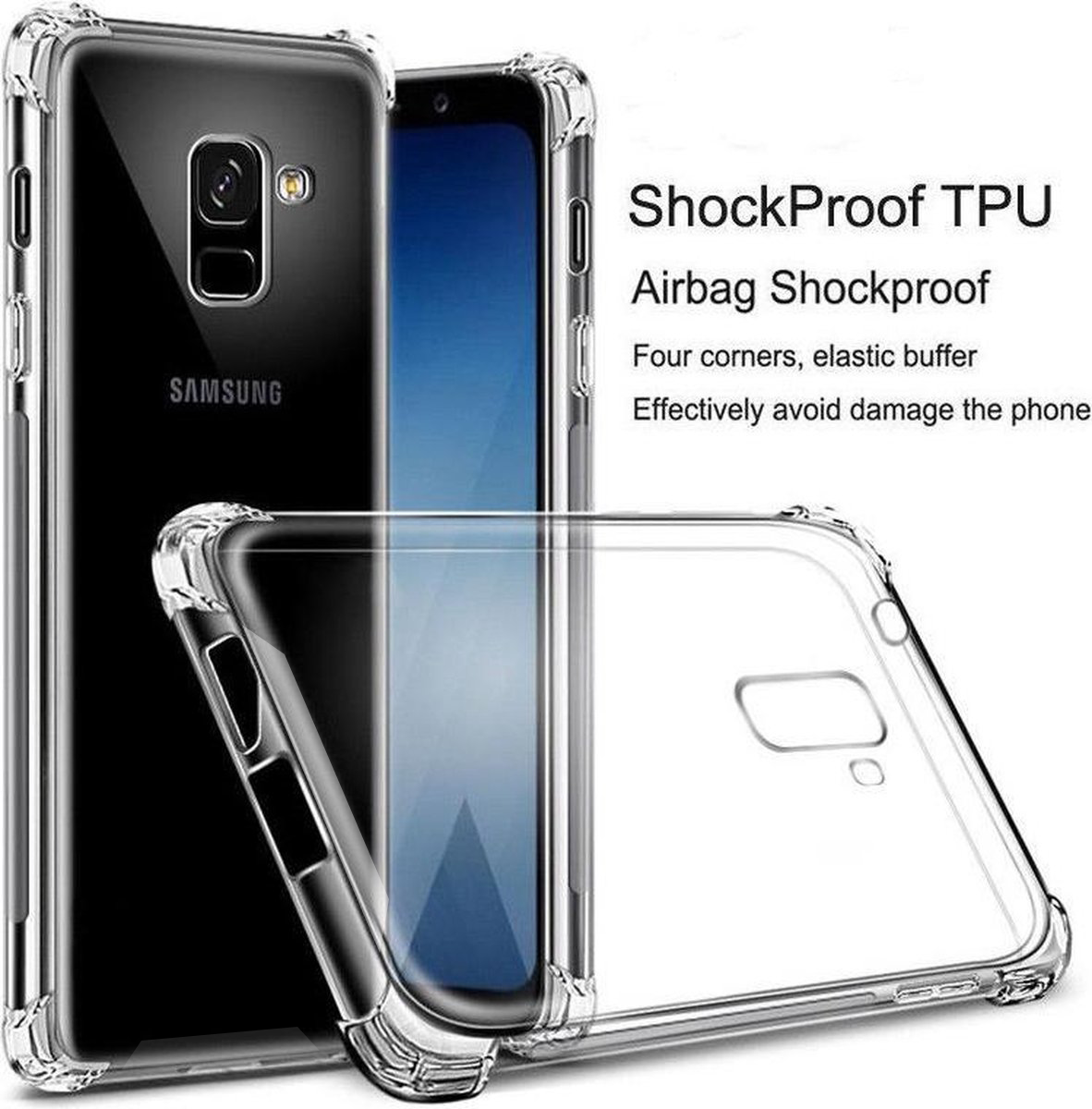 Stöttåligt Skal Samsung Galaxy A6 Plus 2018 - Transparent image 1