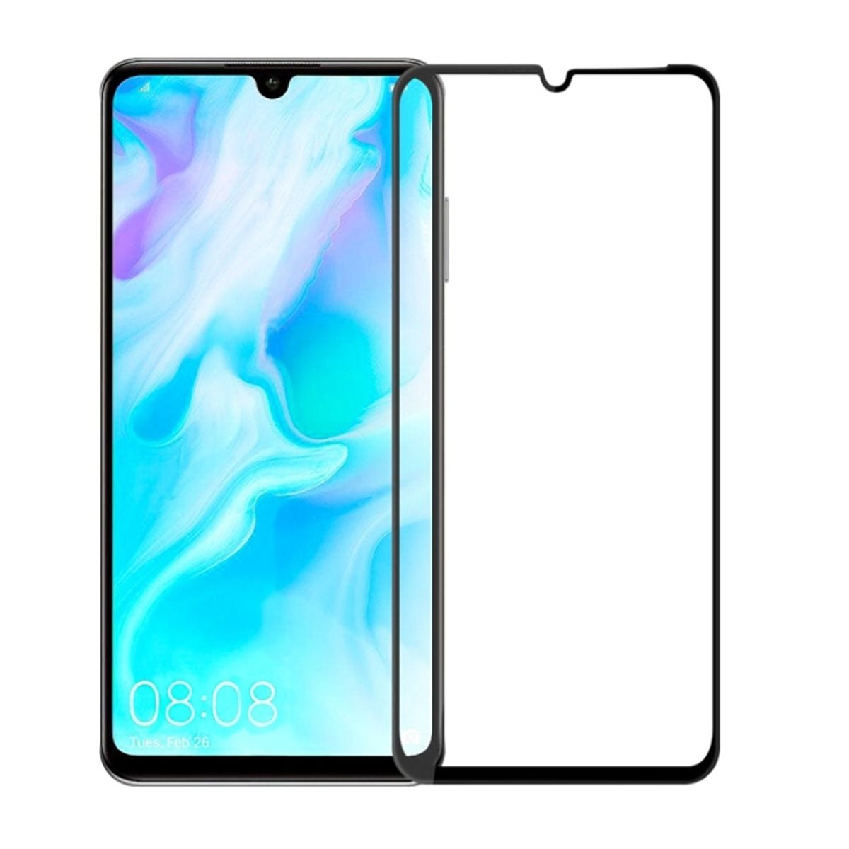 Skärmskydd Huawei P30 Lite - 3D Härdat Glas Svart (bulk) image 4
