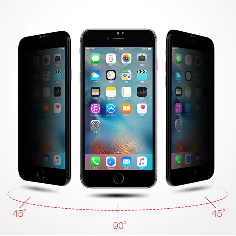 Skärmskydd Privacy iPhone 7/8/SE 2020 - 3D Härdat Glas Svart (bulk) image 5
