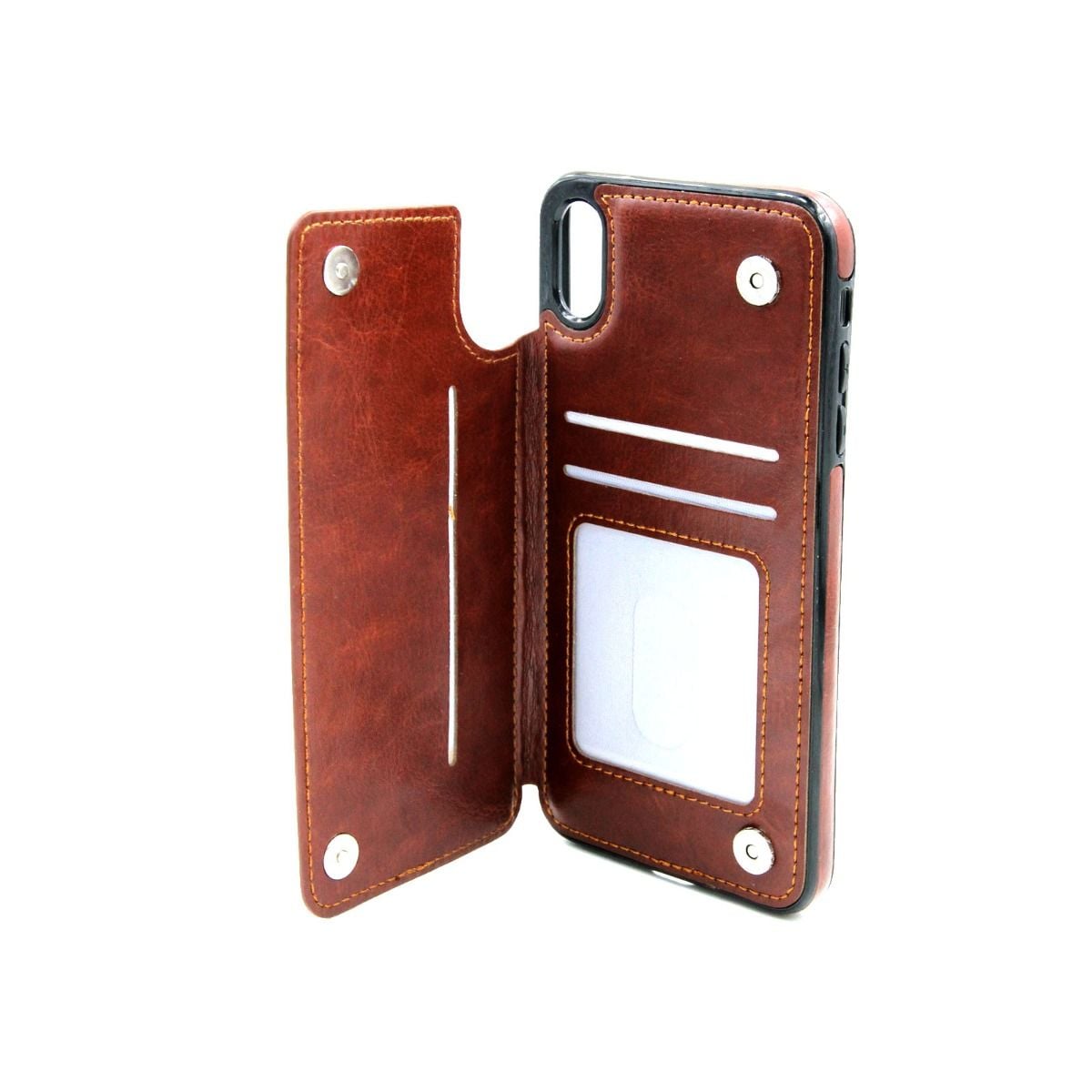 iPhone XS Max Mobilskal med Kortfack - Brun image 3