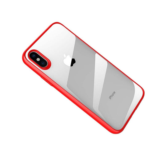 Stöttåligt Mobilskal iPhone XS Max - Röd/Transparent image 4