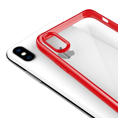 Stöttåligt Mobilskal iPhone XS Max - Röd/Transparent image 5