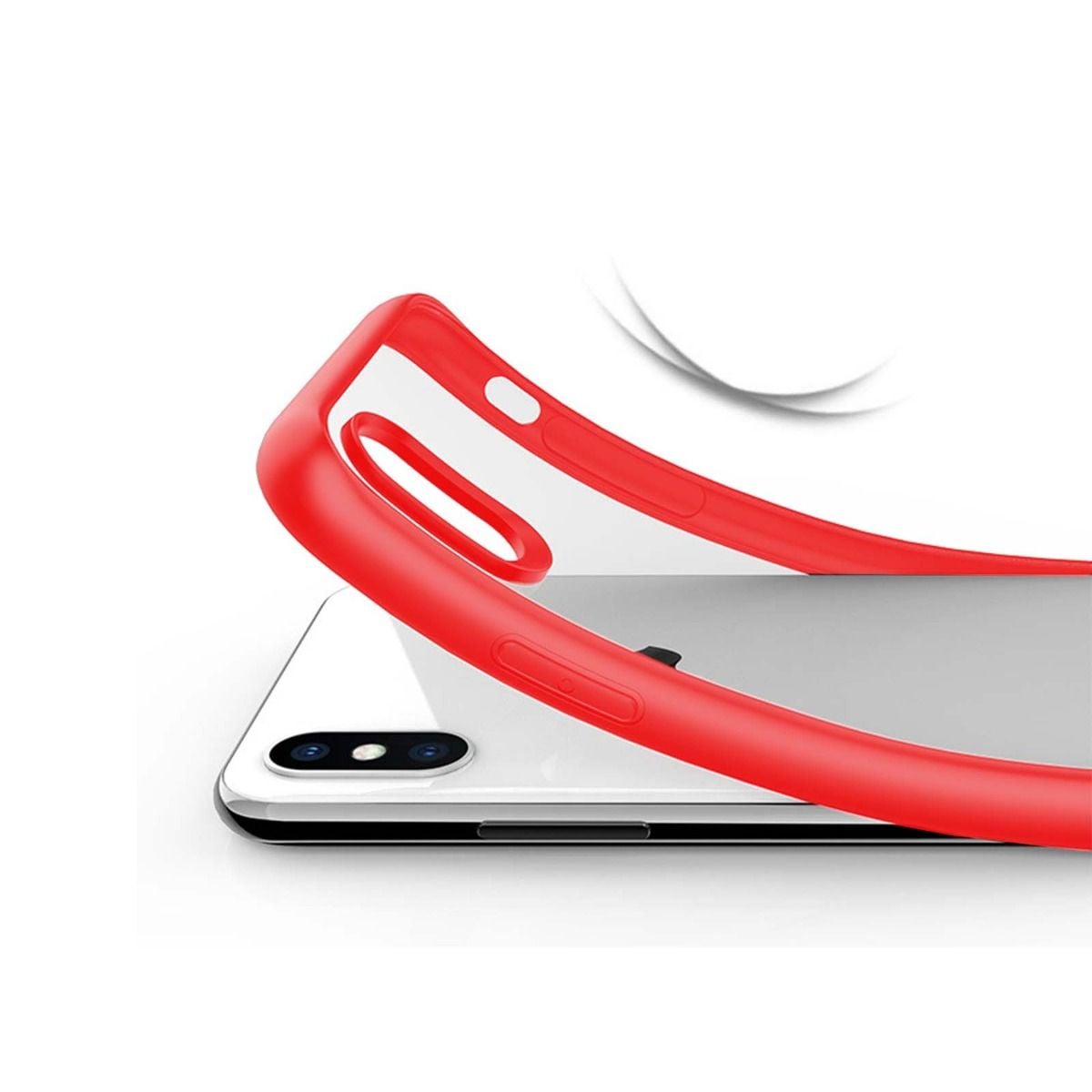 Stöttåligt Mobilskal iPhone XS Max - Röd/Transparent image 7