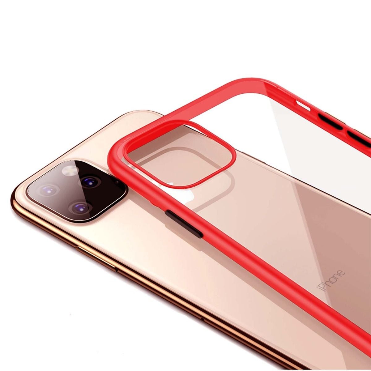 Stöttåligt Mobilskal iPhone 11 Pro Max - Röd/Transparent/Svart image 6