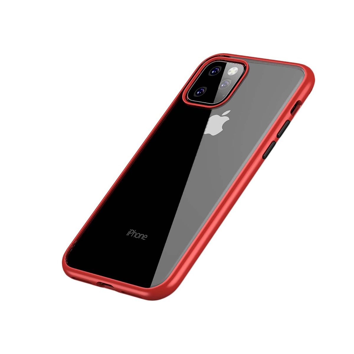 Stöttåligt Mobilskal iPhone 11 Pro Max - Röd/Transparent/Svart image 7