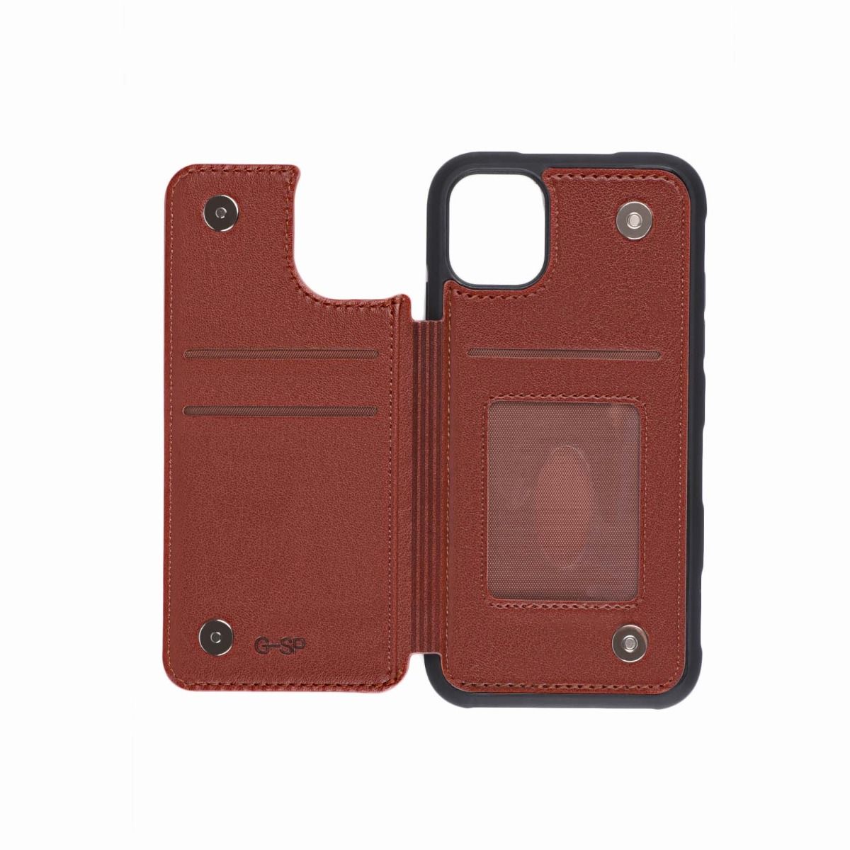 iPhone 11 Pro Stöttåligt Skal med Kortfack - Brun image 5