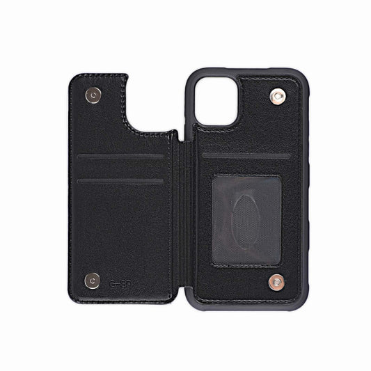 iPhone 11 Pro Max Stöttåligt Skal med Kortfack  - Svart image 2
