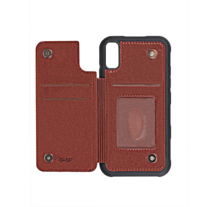 Stöttåligt Skal Kortfack G-SP iPhone X/XS - Brun image 8