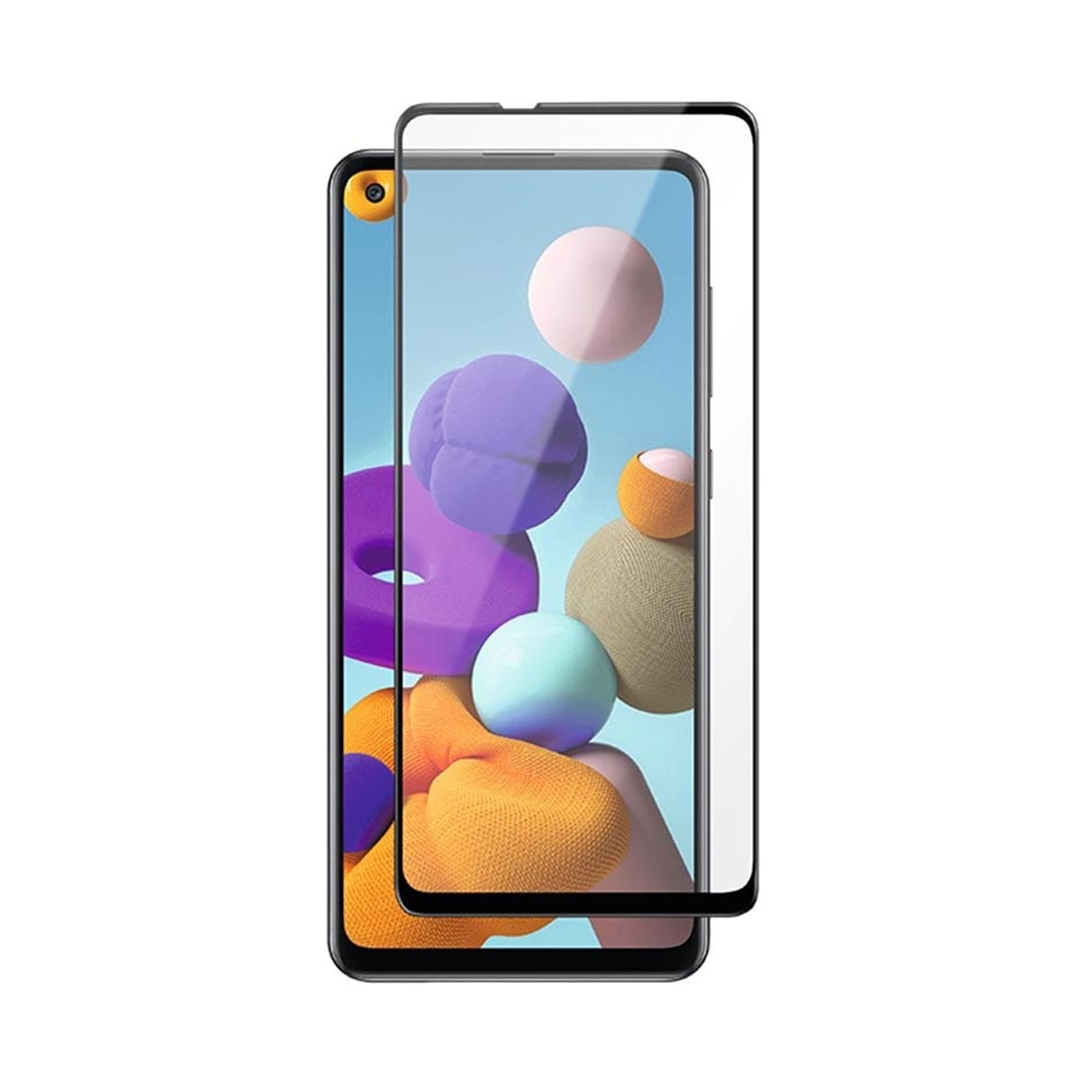 Skärmskydd Samsung A21s - 3D Härdat Glas Svart (bulk) image 1
