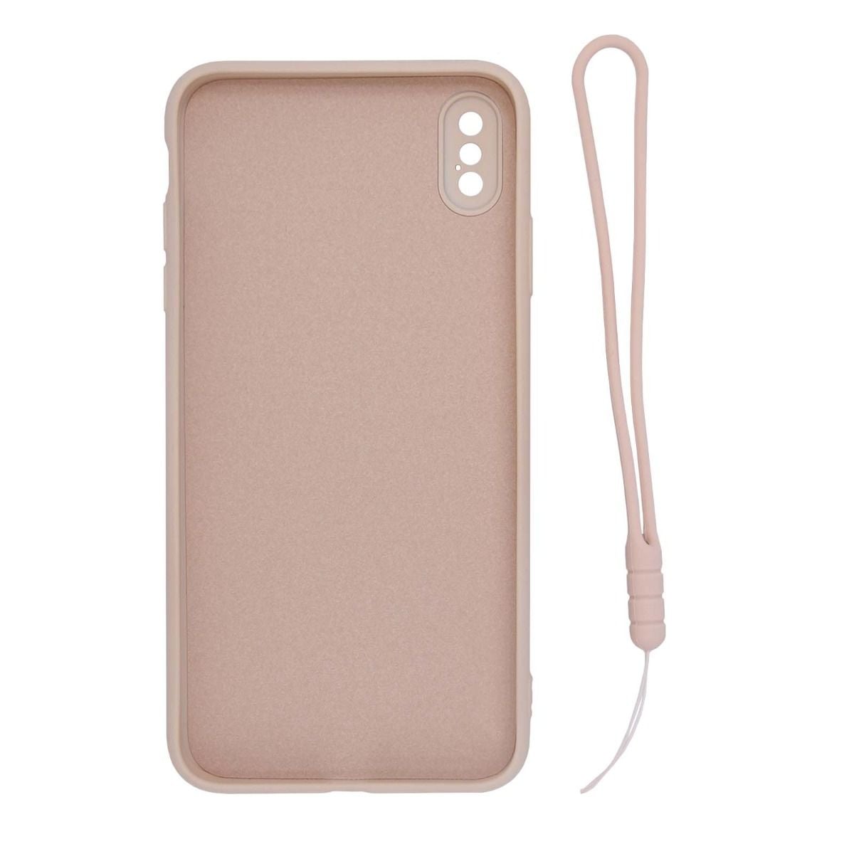 Skal Silikon Ringhållare och Handrem för iPhone X och XS - Rosa image 2