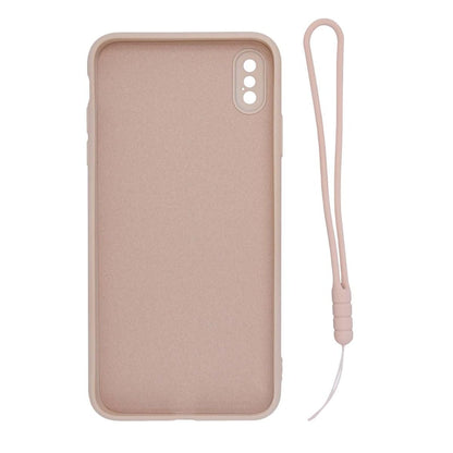 Skal Silikon Ringhållare och Handrem för iPhone X och XS - Rosa image 2