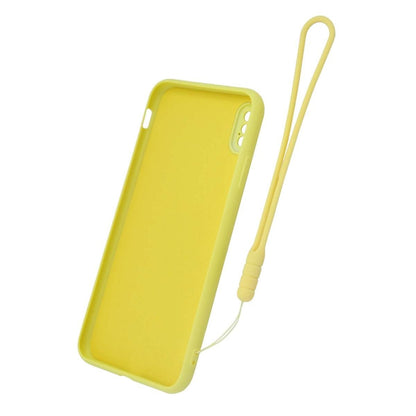 iPhone X/XS Silikonskal med Ringhållare och Handrem - Gul image 3