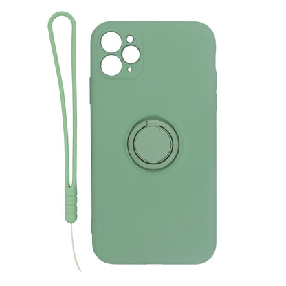 iPhone 11 Pro Silikonskal med Ringhållare och Handrem - Grön image 1