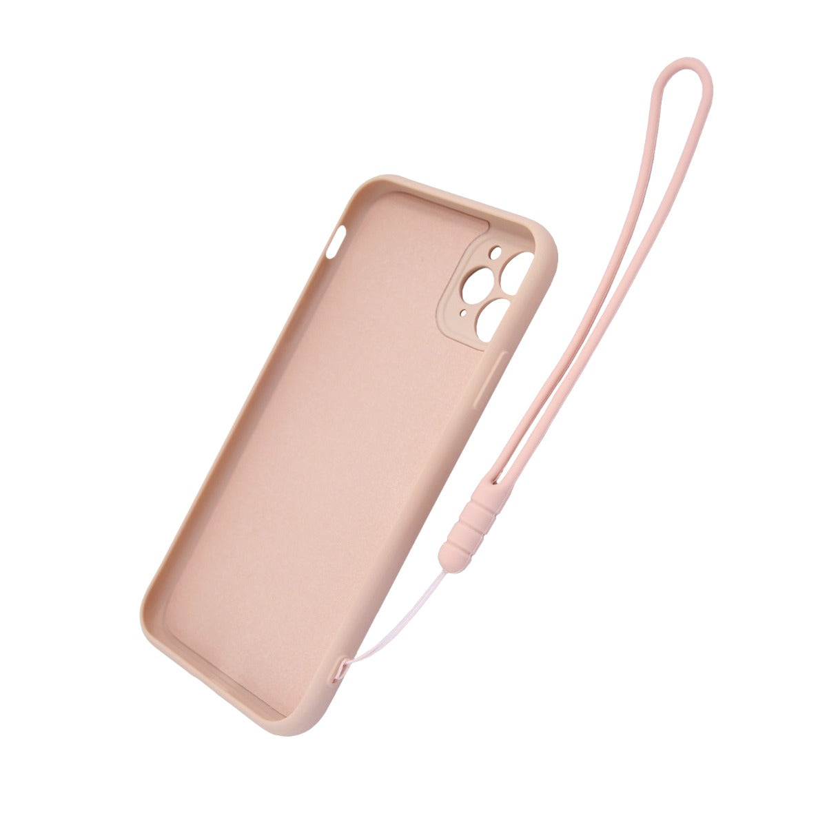 iPhone 11 Pro Max Silikonskal med Ringhållare och Handrem - Rosa image 3