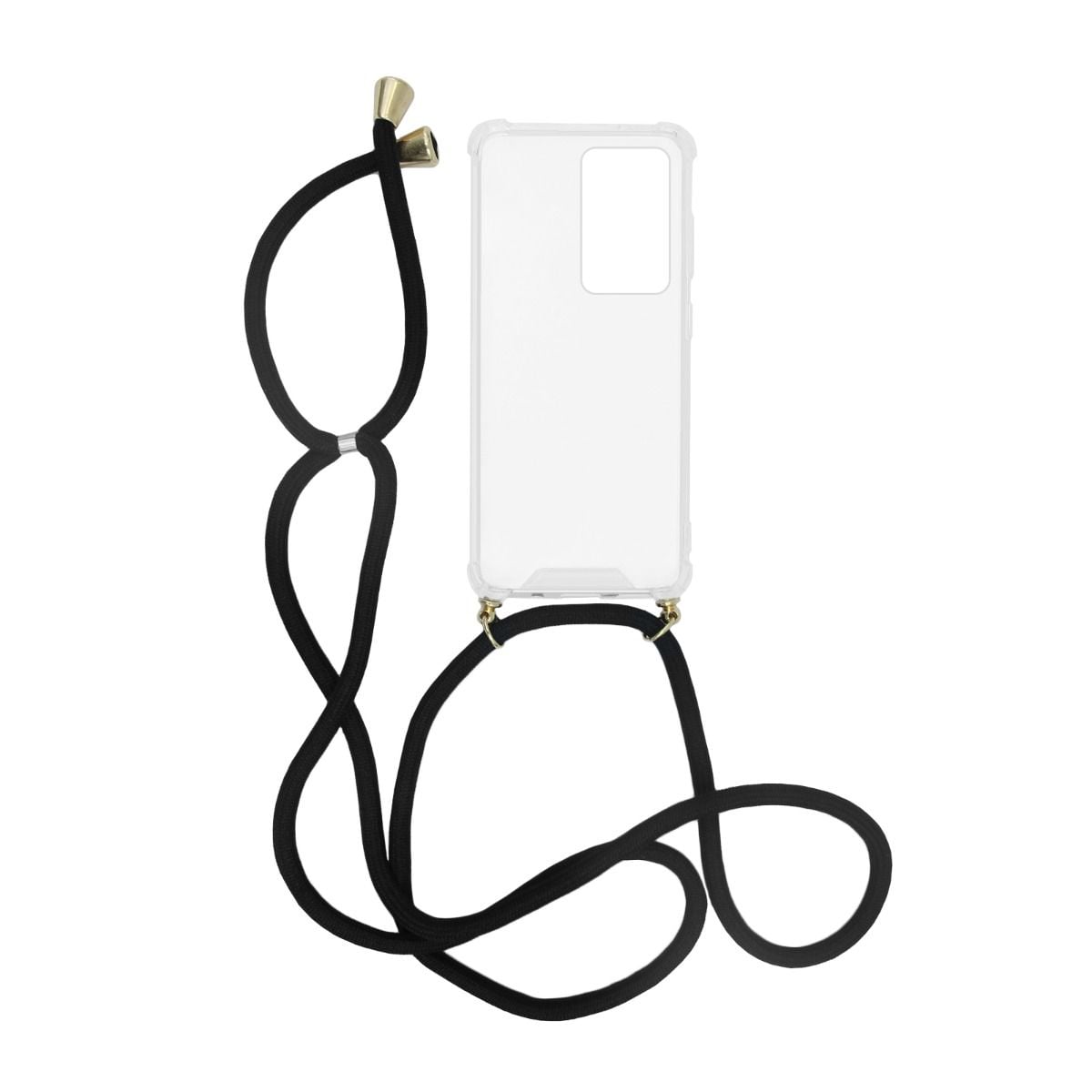 Samsung S20 Ultra Stöttåligt Skal med Halsband - Transparent/Svart image 1