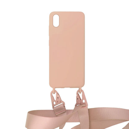 Mobilskal Silikon med Rem och Halsband för iPhone X och XS - Rosa image 1