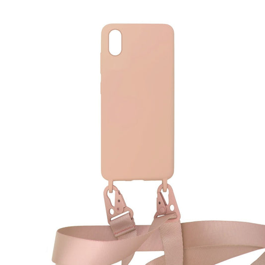 iPhone XS Max Silikonskal med Rem/Halsband - Rosa image 1