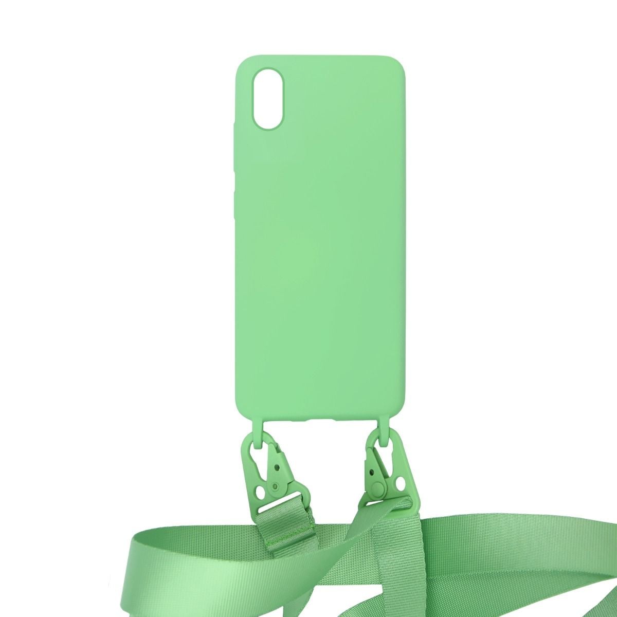 iPhone XS Max Silikonskal med Rem/Halsband - Grön image 1
