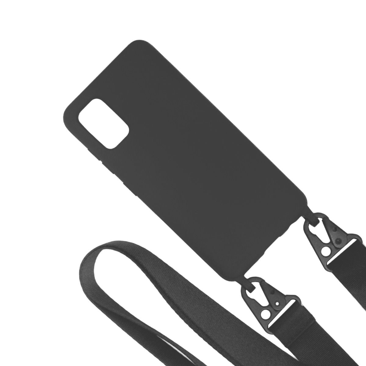 Samsung A41 Silikonskal med Rem/Halsband - Svart image 4