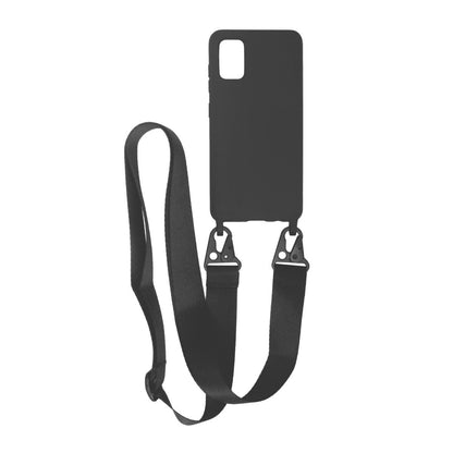 Samsung A51 Silikonskal med Rem/Halsband - Svart image 1
