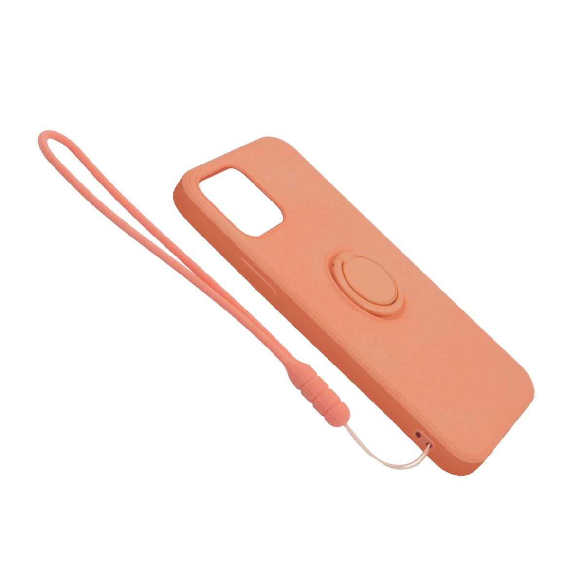 iPhone 12 Mini Silikonskal med Ringhållare och Handrem - Orange image 3