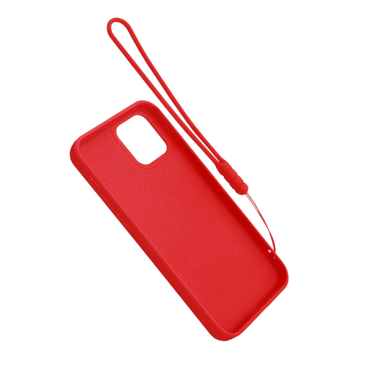 iPhone 12 Pro Max Silikonskal med Ringhållare och Handrem - Röd image 3