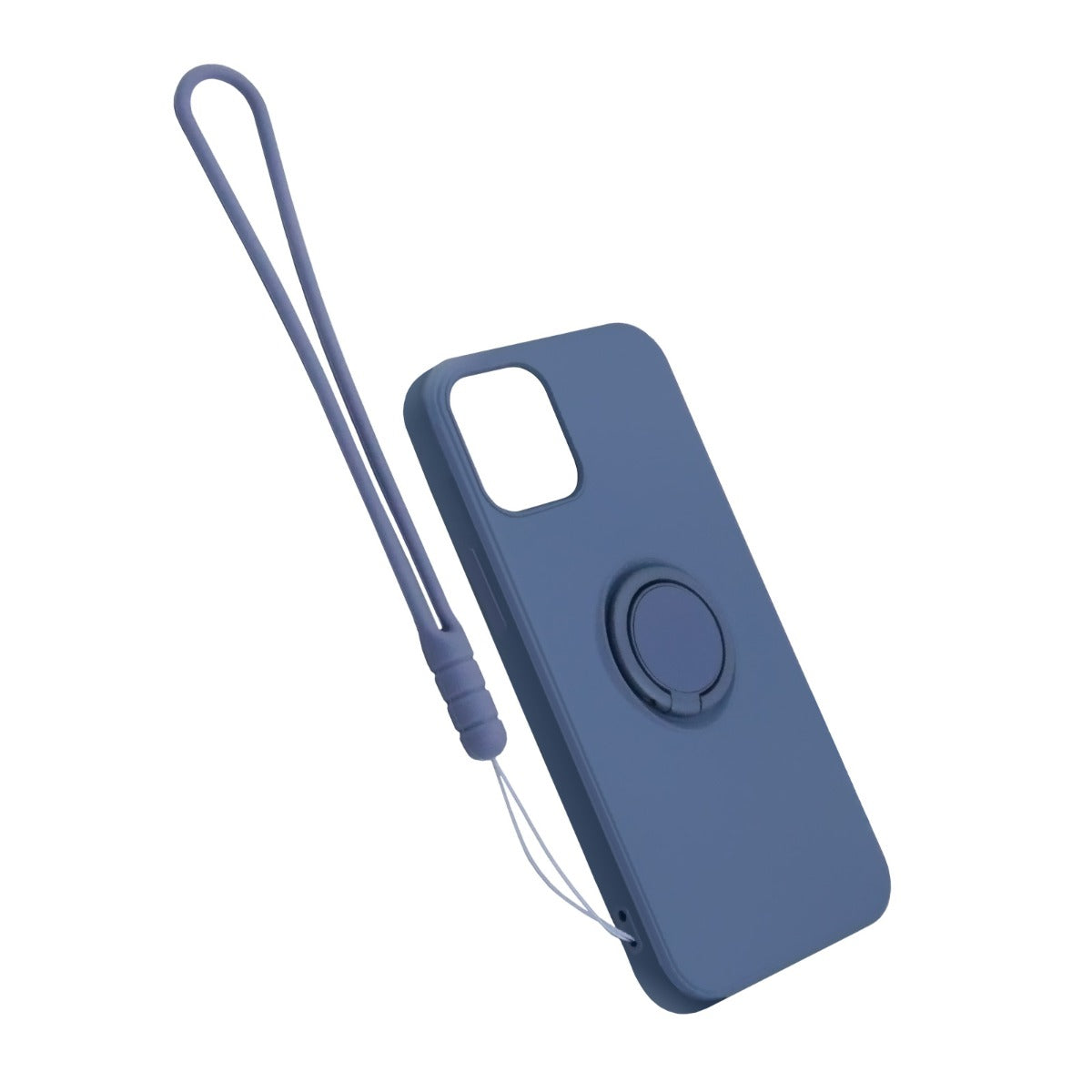 iPhone 12 Pro Max Silikonskal med Ringhållare och Handrem - Grå image 4