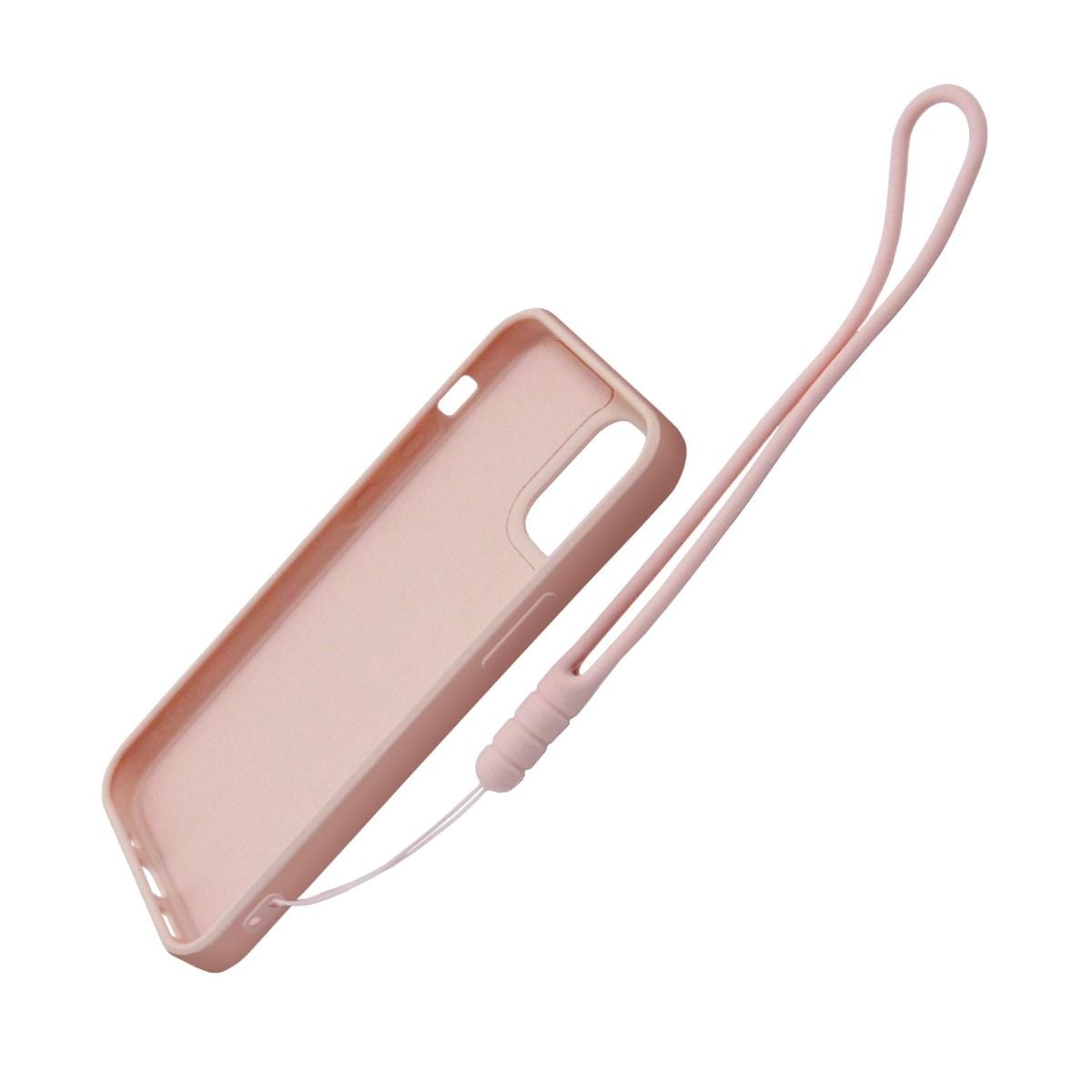 iPhone 12 Pro Max Silikonskal med Ringhållare och Handrem - Rosa image 4