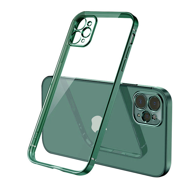 iPhone 12 Mini Mobilskal med Kameraskydd - Mörkgrön/transparent image 1