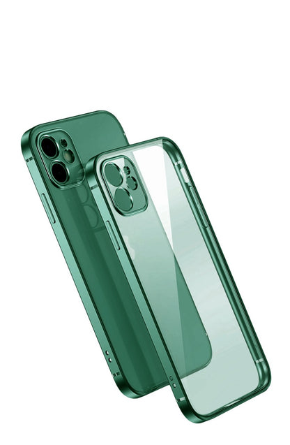 iPhone 12 Mini Mobilskal med Kameraskydd - Mörkgrön/transparent image 4