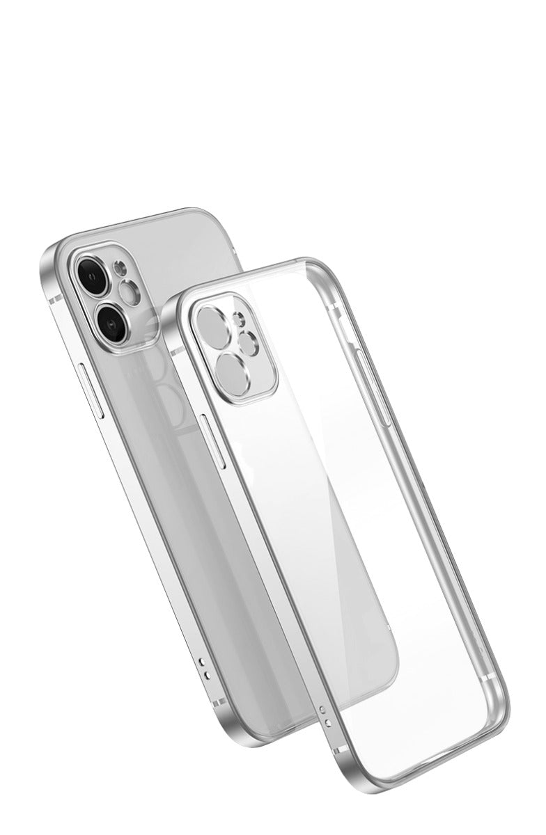 iPhone 12 Mobilskal med Kameraskydd - Silver/transparent image 2