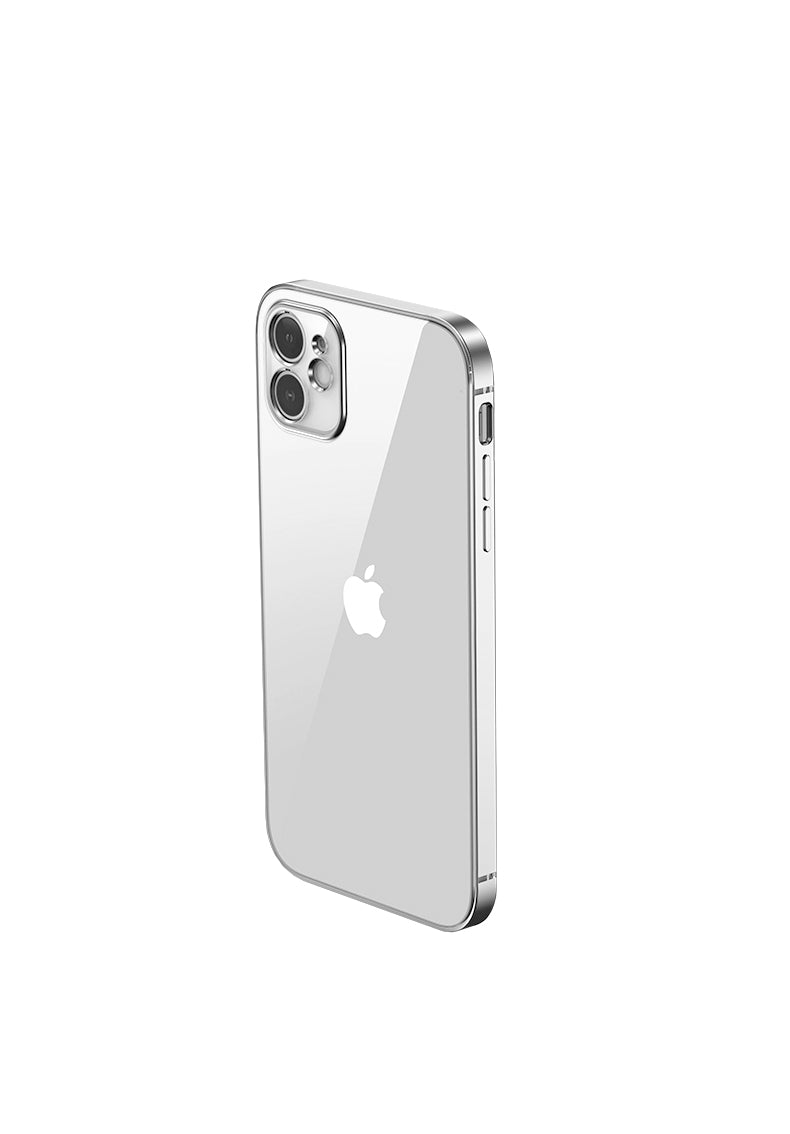 iPhone 12 Mobilskal med Kameraskydd - Silver/transparent image 4