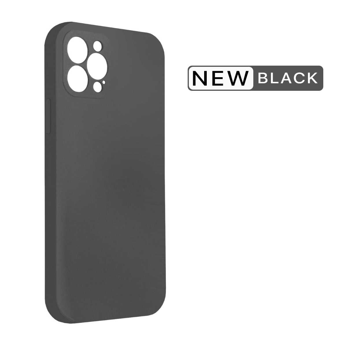 iPhone 12 Pro Max Silikonskal med Kameraskydd - Svart image 1