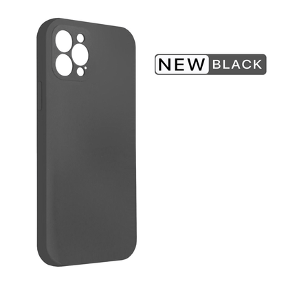 iPhone 12 Pro Max Silikonskal med Kameraskydd - Svart image 1