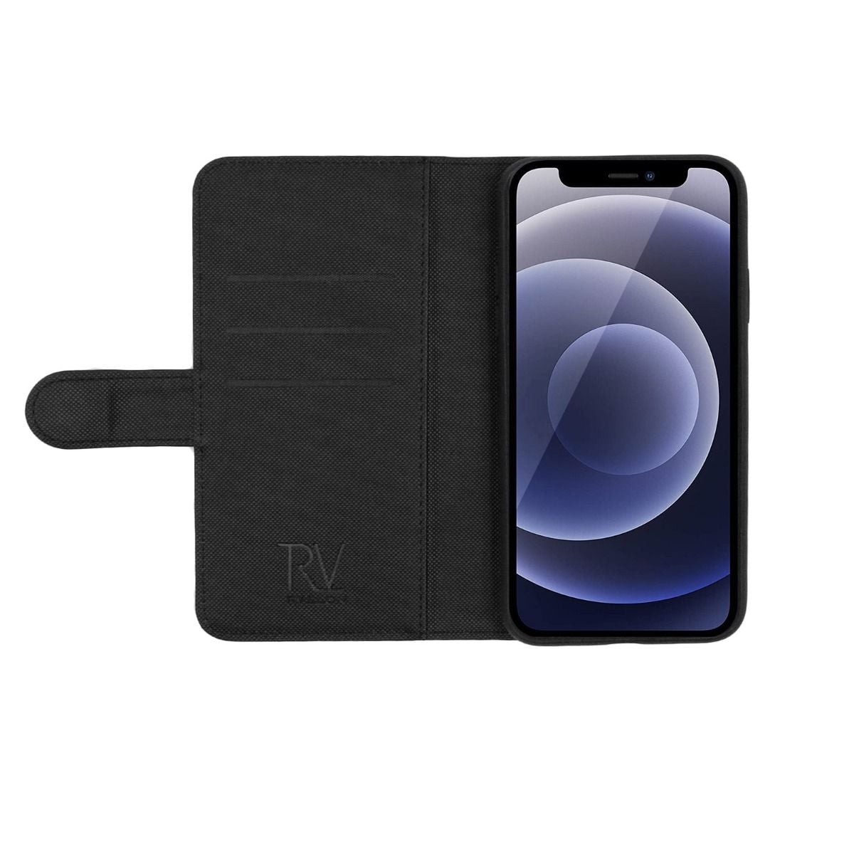iPhone 12 Mini Plånboksfodral Magnet Rvelon - Svart image 4