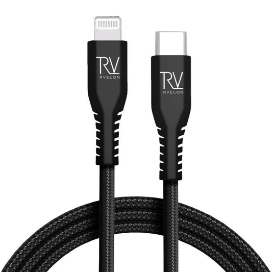 Rvelon USB-C till Lightning Kabel Flätad 1m image 1