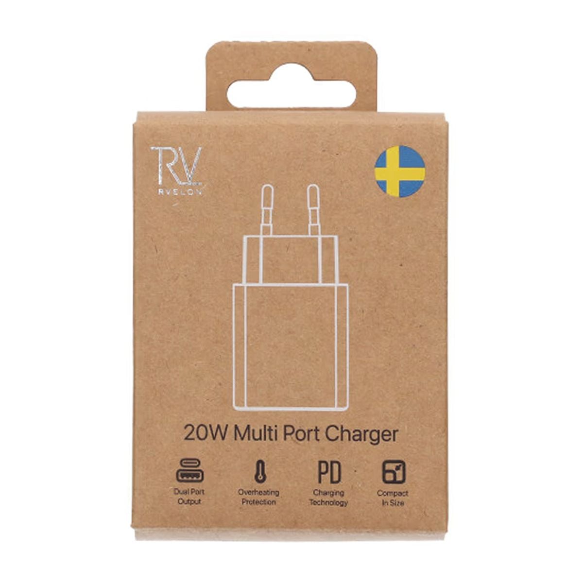 Rvelon Snabbladdare USB-A & USB-C 20W image 4